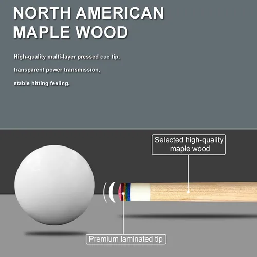 Vista 6 de HomeSeason 58in 2-Piece Pool Cue, 18/19/20/21oz Professional Maple Billiards Stick 3D Printed Lizard Grip with Case, 12.5mm Tip Stainless Steel 18oz
