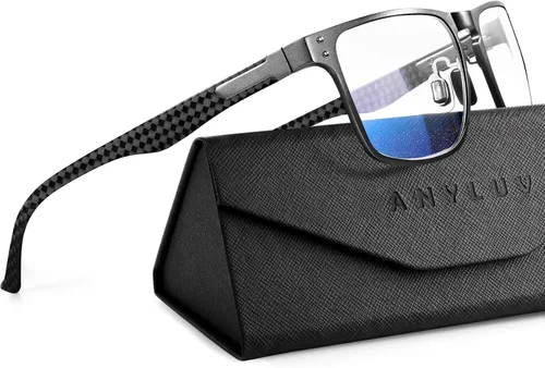 Vista 12 de ANYLUV Blue Light Glasses Men, Carbon Fiber Working Blue Light Blocking Glasses Relieve Eyestrain for Men Women
