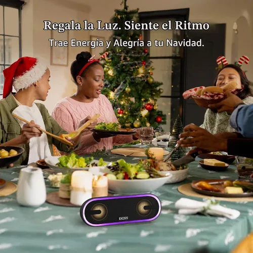 Vista 9 de DOSS SoundBox Pro+ P300 Altavoz Bluetooth con sonido estéreo de 40 W, graves adicionales, IPX6 a prueba de agua, emparejamiento TWS, diversos