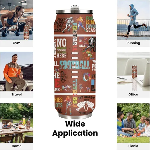 Vista 9 de Taza de viaje de fútbol con tapa, regalos para amantes del fútbol, vaso de acero inoxidable al vacío, taza de café, regalos para mujeres y hombres