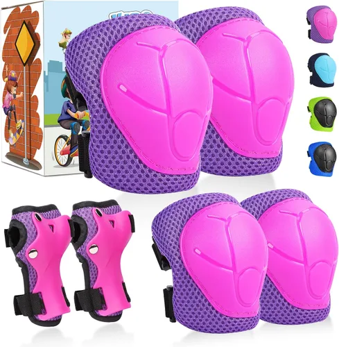 Vista 8 de KUYOU Rodilleras para Niños Coderas Protectores Equipo de Protección Conjunto Equipo de Seguridad para Patines de Ruedas Ciclismo Bicicleta BMX