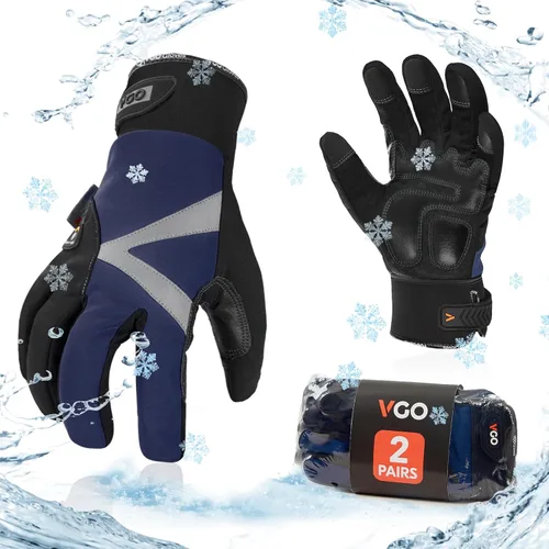 Vista 11 de Vgo 3M C100 - Guantes de trabajo de invierno de cuero sintético forrados (SL8777FW)