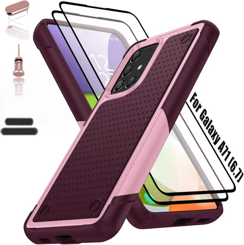 Vista 9 de Funda resistente para Samsung Galaxy A71 (5G) de 6.7 pulgadas, 4 esquinas con bolsas de aire [protección contra caídas de 12 pies], agarre