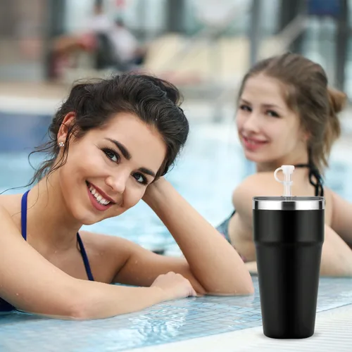 Vista 7 de 8 tapones de silicona a prueba de derrames compatibles con copas de popote YETI de 16/20/24/25/26/35 onzas, con tapón de silicona antifugas, tapas