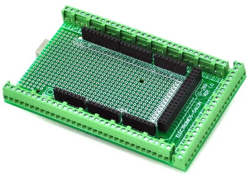 Vista 2 de Electronics-Salon Kit de tabla protectora de bloque terminal/tornillo prototipo, para Arduino MEGA-2560 R3.