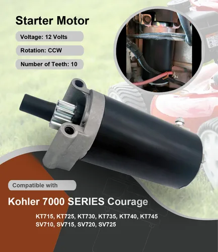 Vista 2 de Motor de arranque 5801N-wbe 5801N apto para motores Kohler Courage de 20HP 23HP 25HP 27HP Serie 7000 KT715 KT725 KT730 KT735 KT740 KT745 Reemplazo #