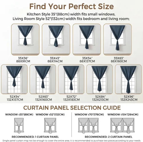 Vista 8 de Foxdecor Cortinas opacas adhesivas sin perforaciones, cortina autoadhesiva Azul Oscuro