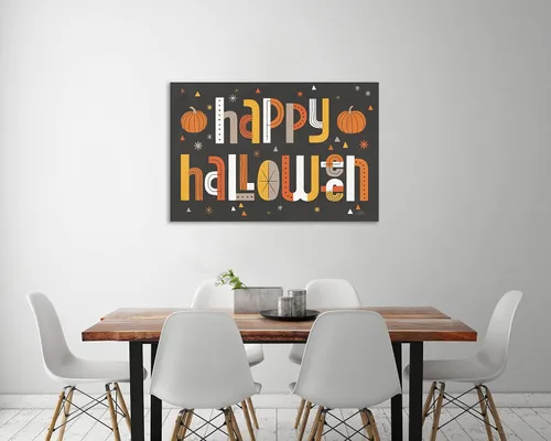 Vista 3 de Jaxson Rea "Retro Halloween I Black Gallery Wrapped Canvas by Laura Marshall, 15" x 10