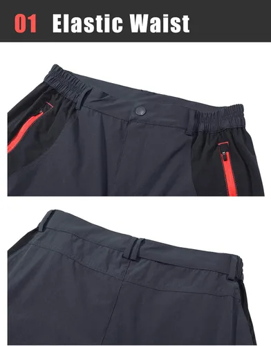 Vista 3 de TACVASEN Mens Quick Dry Hiking Pants Lightweight Water Resistant Mountain Fishing Work Pants