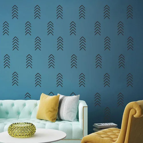 Vista 7 de Calcomanías geométricas de flecha para pared, 48 calcomanías de vinilo extraíbles para decoración moderna del hogar, oficina, dormitorio, guardería