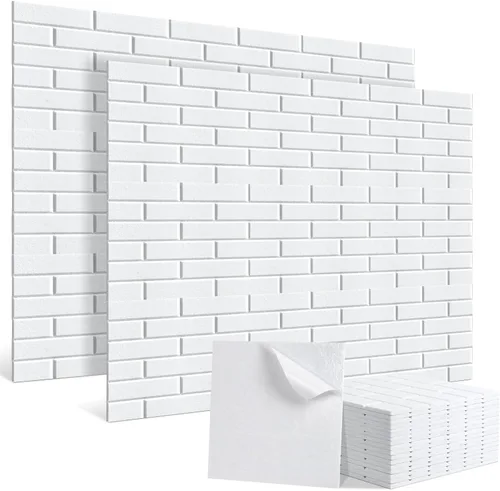Vista 22 de Paneles acústicos decorativos, paquete de 8 paneles de arte de pared grandes absorbentes de sonido de 48 x 32 pulgadas, paneles de espuma