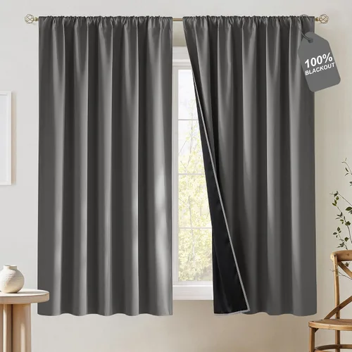 Vista 16 de NICETOWN Biscotti - Cortinas de cocina beige de 36 pulgadas de largo, bolsillo para barra, 100% opacas, casuales y relajantes, tratamientos