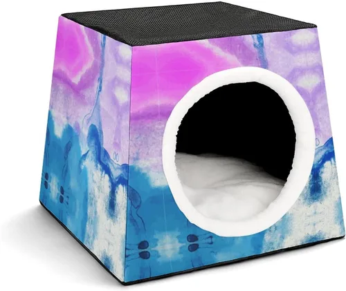 Vista 16 de Cama interior para gatos, sofá para gatos, cubo de gato impreso con almohada pequeña para gatitos, perros pequeños, bloques