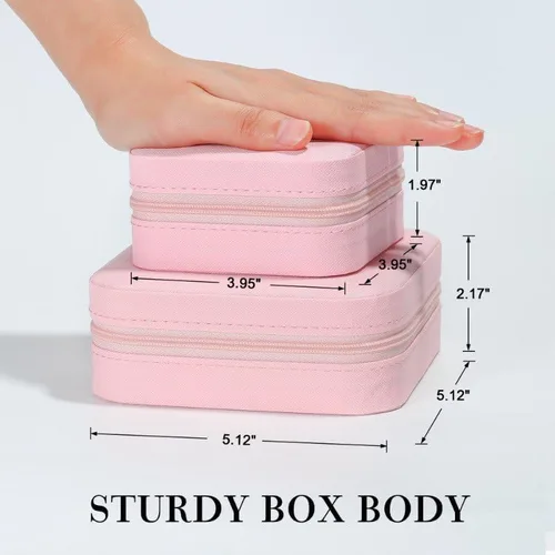 Vista 4 de Parima Joyero de viaje para mujeres y niñas, caja de joyería con inicial W para niñas adolescentes Joyero grande de viaje para mujeres Joyero