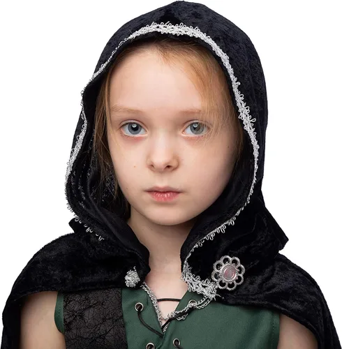 Vista 4 de Disfraz de cazadora con capucha para Halloween y niñas adolescentes con accesorios
