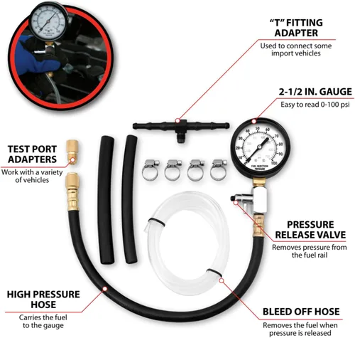 Vista 2 de Performance Tool W80595 Probador de presión de inyección de combustible - Herramienta esencial para diagnosticar problemas del sistema