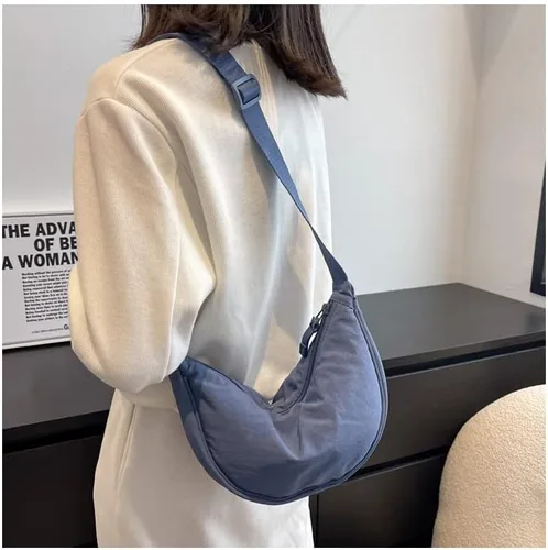 Vista 3 de Crescent Bag for Women Men Nylon Crossbody Bag Lightweight Hobo Sling bag Small Shoulder Bag Purse Dumpling Bag