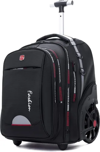 Vista 9 de WMHYLYH Mochila impermeable con ruedas de 20/22 pulgadas, Negro