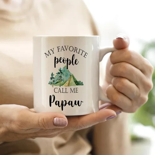 Vista 5 de Taza de Papaw QASHWEY, Tazas de Café de Regalo de Nietos para Abuelo, Regalos de Abuelo Papaw, Taza del Día del Padre Taza de Té para Abuelo, Mis
