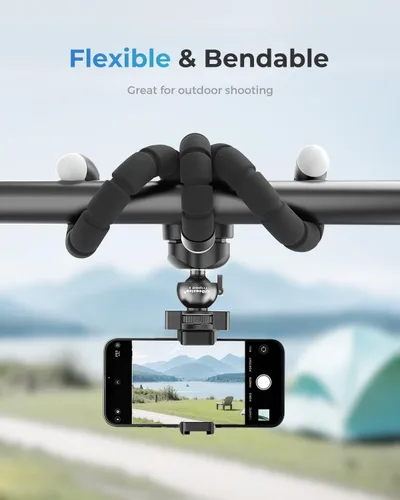 Vista 4 de UBeesize Trípode S, Trípode de lata calidad para teléfono, trípode flexible con obturador remoto inalámbrico, compatible con iPhone/Android Samsung