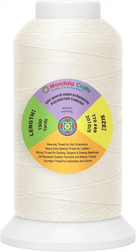 Vista 27 de Mandala Crafts Airforce Blue Tex 70 - Hilo de poliéster para tapicería 1500 Yds T70 UV Resistant Strong Thread for Leather Sewing, Marine