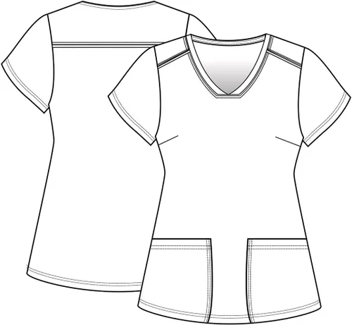Vista 4 de Tooniforms Mujer Scrubs Top Cuello en V Estampado TF776