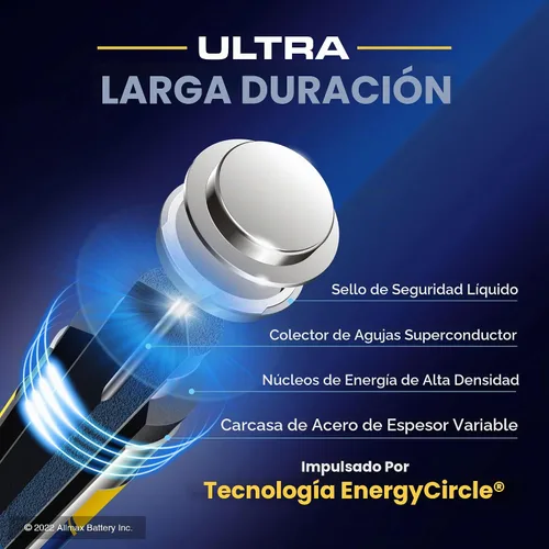 Vista 3 de Allmax - Pilas alcalinas doble A AA de máxima potencia (12 unidades) – Diseño ultra duradero, a prueba de fugas, vida útil de 10 años, máximo