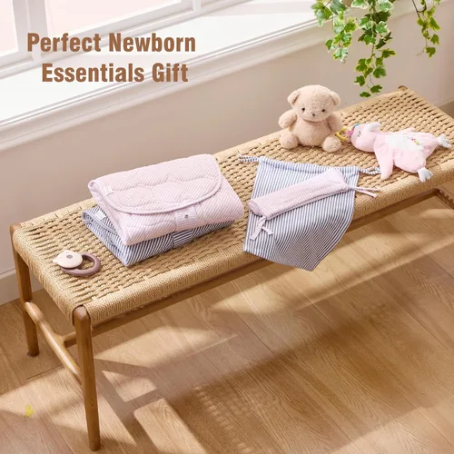 Vista 8 de UTEX Cambiador portátil para bebé, cambiador de pañales impermeable y lavable con bolsa de transporte, cambiador plegable para viajes, regalos