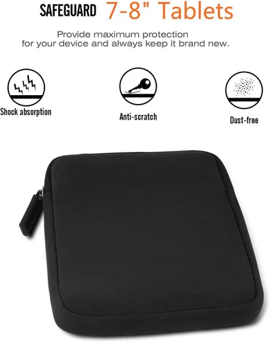 Vista 4 de Funda protectora de neopreno con cremallera para iPad Mini 5ª generación de 7.9 pulgadas 2019, iPad Mini 5 4 3 2 1, Galaxy Tab A 8.0 2018, NeuTab