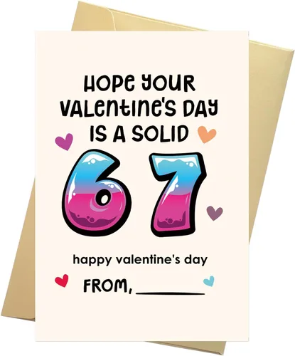 Vista 8 de 67 tarjetas divertidas de seis siete memes para novia, esposa, tarjeta del día de San Valentín para novio y esposo, 67 regalos para ella, regalo