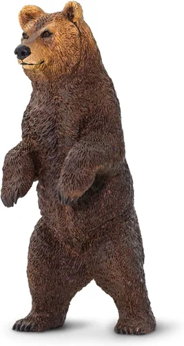 Vista 2 de Safari Ltd. Figura de oso Grizzly – Figura de modelo realista de 4.2 pulgadas pintada a mano, divertido juguete educativo para niños, niñas y niños