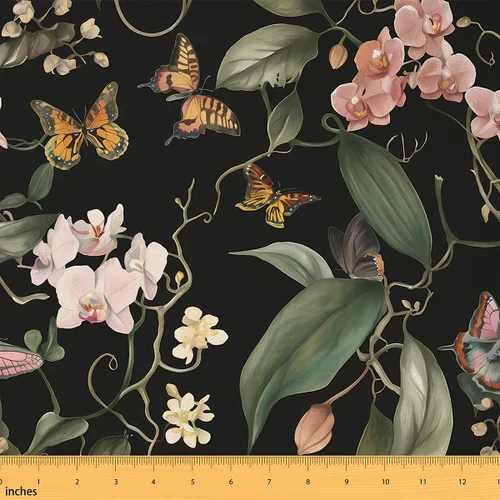 Vista 24 de Tela decorativa de setas lindas de Feelyou por el patio, tela de tapicería de setas de dibujos animados para sillas, tela decorativa impermeable al