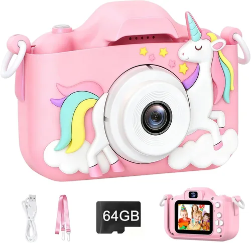 Vista 11 de Cámara para niños de 3 a 8 años para niñas y niños, cámara de 48MP con doble lente 1080P para niños pequeños, videocámara digital para niños