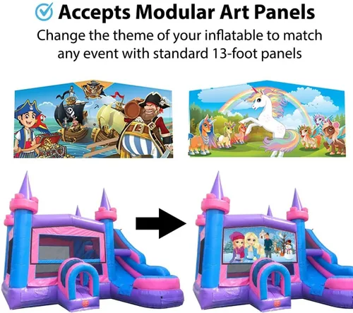 Vista 6 de TentandTable Tobogán acuático inflable para niños de 5 a 12 años, castillo animoso de grado comercial para adultos, casa de salto, incluye soplador
