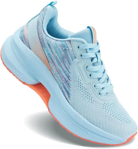 Vista 7 de WONESION Zapatos deportivos antideslizantes para mujer, ligeros, atléticos, deportivos, deportivos, a la moda, para gimnasio, trabajo, enfermería