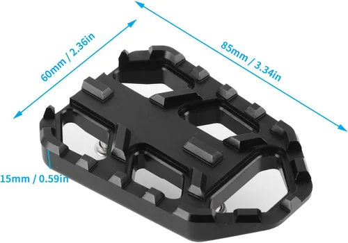 Vista 3 de Estriberas para motocicleta, reposapiés, reposapiés, reposapiés, reposapiés ancho, compatible con FordL650 DL1000 VSTROM / (negro)