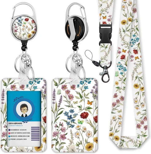 Vista 37 de Cordones negros para insignias de identificación, soporte retráctil para insignias de trabajo, cordón con soporte para tarjeta de crucero, llavero