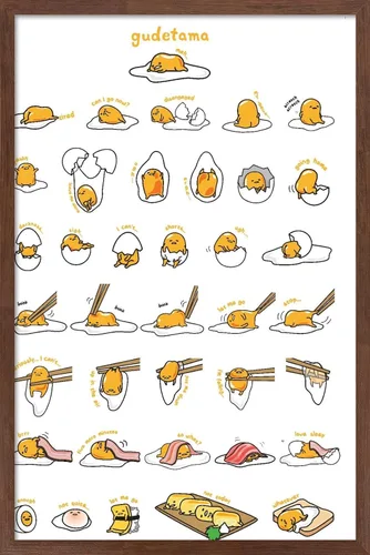 Vista 17 de Trends International - Póster de Gudetama con diseño de cuadrícula, para pared, 14.725 x 22.375 pulgadas, versión con marco de madera tipo granero