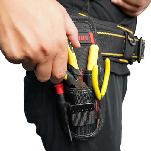 Vista 9 de KUNN Soporte de herramientas de construcción Pequeña bolsa de herramientas de electricista para cinturón de herramientas