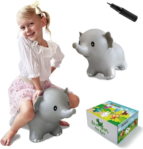 Vista 7 de HotMax Caballo hinchable, tolva inflable de animales que rebotan para niños pequeños o niños, juguetes de salto de goma para niños o niñas, regalo