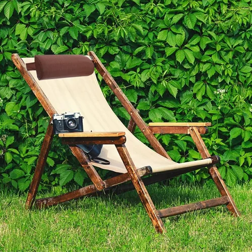 Vista 3 de Yardwe Almohada reclinable para silla de playa, reposacabezas acolchado extraíble con banda elástica, almohada para silla de descanso, soporte