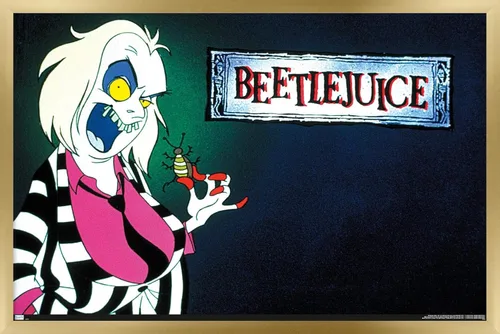 Vista 15 de Trends International Beetlejuice: Animado - Póster de pared de arte clave, 14.72 x 22.37 pulgadas, versión enmarcada de madera de granero Versión