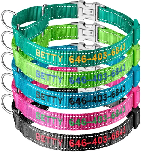 Vista 8 de Collar de Martingala personalizado para perro, collares de Martingala reflectantes con hebilla, collares de perro Martingala de entrenamiento