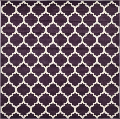 Vista 48 de Unique Loom Trellis Collection - Alfombra de área de Filadelfia, rectangular de 2 pies 2 pulgadas x 3 pies, color morado y marfil