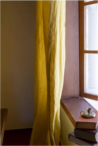 Vista 13 de Cortinas semitransparentes de 100 % lino para sala de estar, juego de cortinas largas plisadas de estilo bohemio neutro para decoración de casa