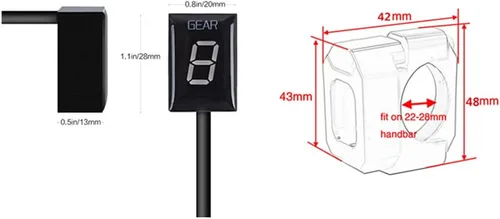 Vista 3 de Montaje de enchufe de motocicleta Medidor indicador de engranajes de 1-6 velocidades para Yamaha YZF R1 R6 FZ8 Mt03 MT-01 Fzs600 XJR400 FZ400 FZ6