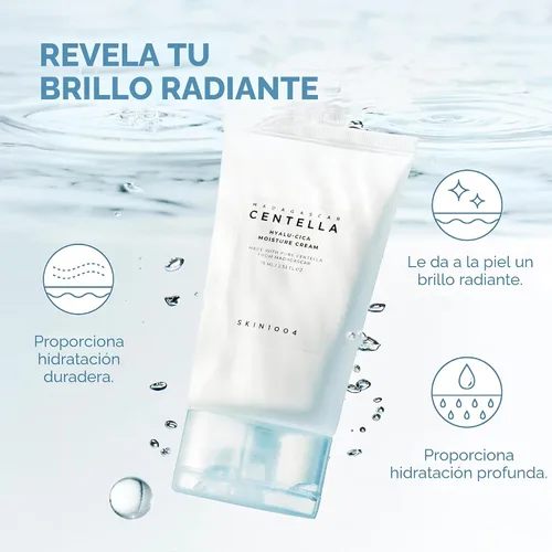 Vista 5 de SKIN1004 Hyalu-Cica - Crema hidratante facial con ácido hialurónico, crema centella para hidratación profunda, gel hidratante nutritivo ligero