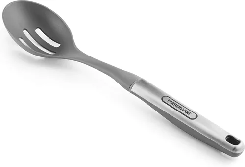 Vista 2 de Farberware Pro Series Pro Series - Utensilios de cocina de acero inoxidable de agarre suave para agitar, colar y servir, nailon resistente al calor
