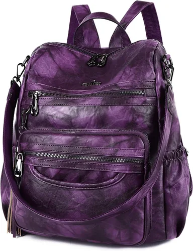 Vista 48 de Bolsos mochila monedero de piel sintética para mujer, bolsas con zíper, mochilas de hombro casuales