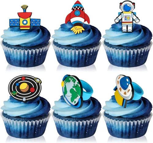 Vista 9 de 24Pcs Mermaid Tails Cupcake Ring Toppers Under the Sea Cupcake Topper for Mermaid theme Birthday Party Cake Decorations Baby Shower Weeding